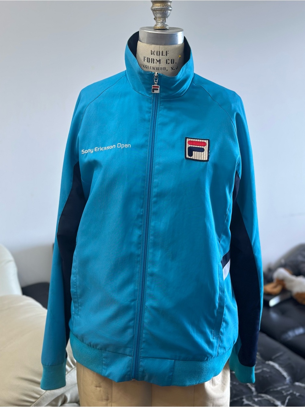 Fila Tennis Men’s Lightweight Jacket in Teal with Navy Panels